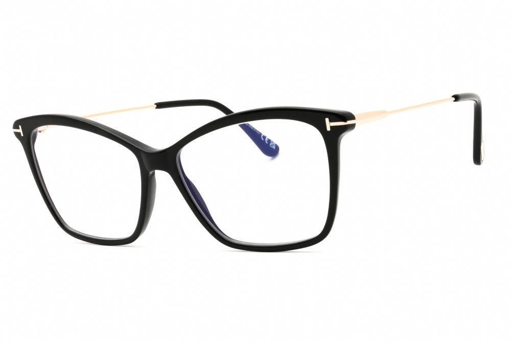 NWT Tom Ford FT5687-B-001 Black Cat-Eye 56mm Glasses